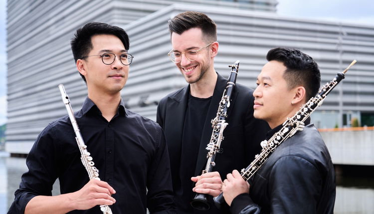 Tre musikere foran MUNCH